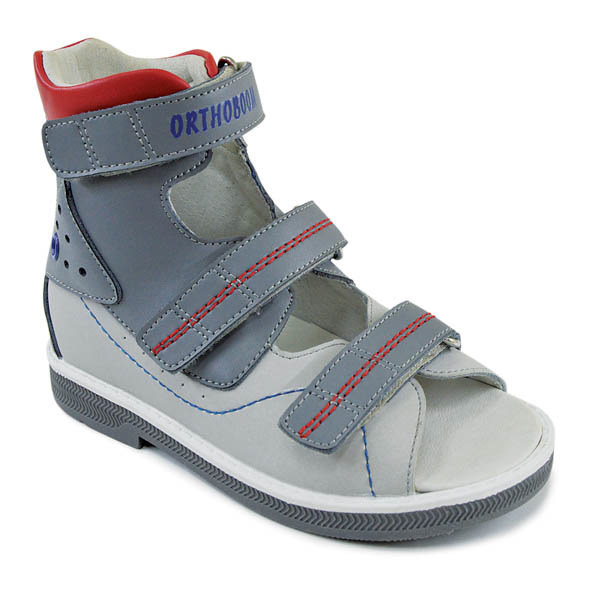 Сандали ортопедические Ортобум для мальчиков 71057-09 темно-серый/красный