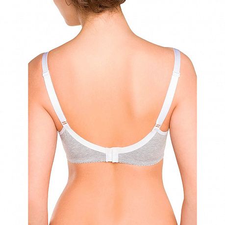 Бюстгальтер Фэст для кормления 1831 серый меланж/белый. Изображение 2 из 2