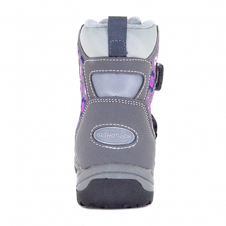 Полусапожки ортопедические Ортобум с шерстью для девочек 63055-02 серые с принтом. Изображение 4 из 4